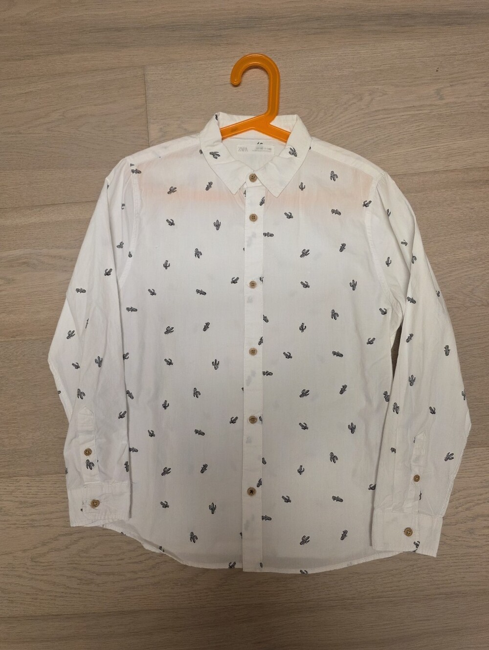 Zara white poplin shirt 🌵 cactus print size 10